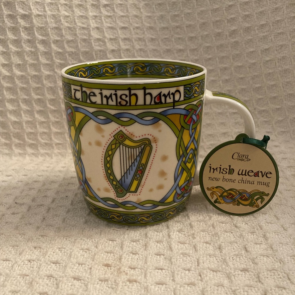Irish Weave The Irish Harp Mug Bone China NWT